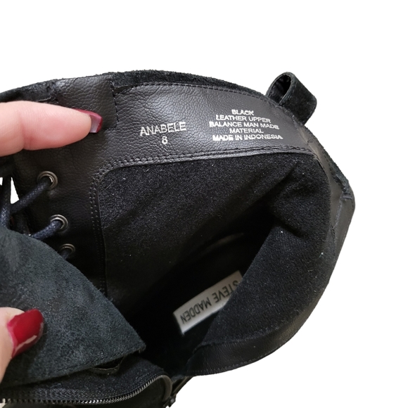 Steve Madden Black Anabelle Chunky Booties - Picture 5 of 11